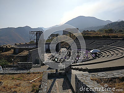 Cirella - Theater of the Ruins in backlight Stock Photo