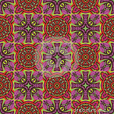 Cirles and crosses seamless pattern Vector Illustration