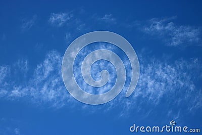 Cirrocumulus clouds seen against blue sky Stock Photo