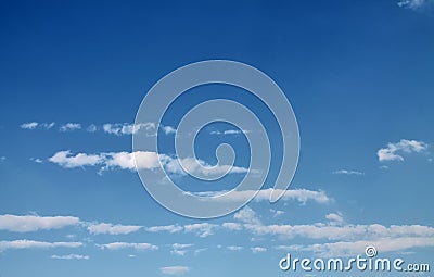 Cirrus clouds high in the blue sky Stock Photo
