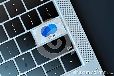 Cirrus logo on a keyboard. 3D Rendering Editorial Stock Photo