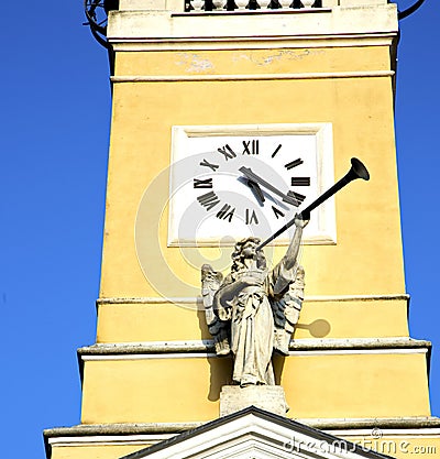 in cislago old abstract italy the wall and church angel Stock Photo