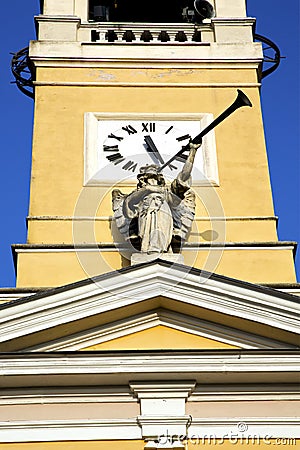 Cislago old abstract italy the wall and trumpet Stock Photo