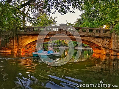 The Cismigiu Garden Parcul Cismigiu in Bucharest. Editorial Stock Photo