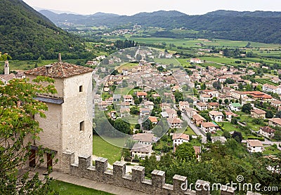 Cison di Valmarino Village in the Prosecco Wine Region Stock Photo