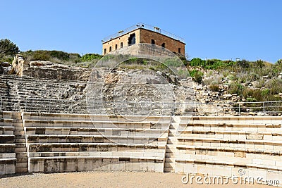 Citadel and antique roman amphitheater, national park Zippori, Israel Stock Photo