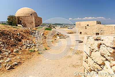 Citadel and mosque, Rethymno Fortezza, Crete, Greece Stock Photo