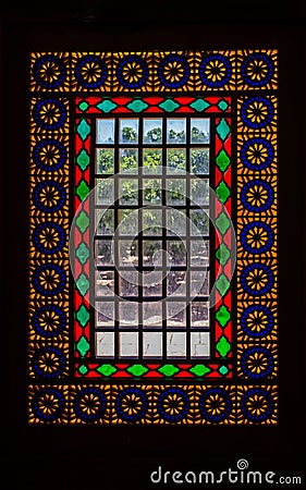 Citadel stained glass vertical Stock Photo