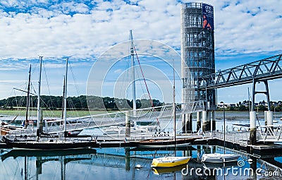 Cite de la voile Eric Tabarly,sail city,Lorient harbour,Morbihan,Bretagne,Brittany Editorial Stock Photo