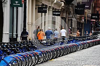 Citi bike station in Manhattan Editorial Stock Photo