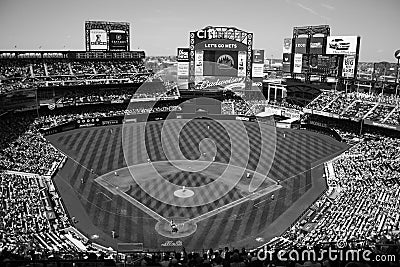 Citi Field - Black and White Editorial Stock Photo