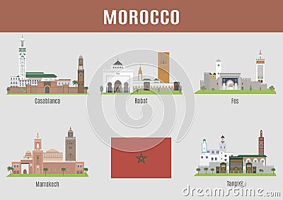 Cities of Morocco Vector Illustration