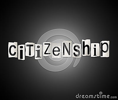 Citizenship word concept. Stock Photo