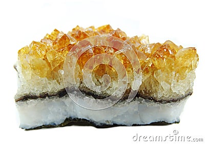 Citrine geode geological crystals Stock Photo