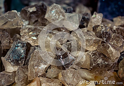 citrine semigem stone as mineral rock geode crystals Stock Photo