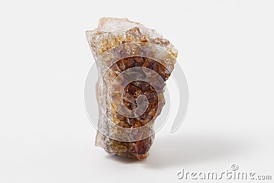 Ore citrine quartz isolated on a white background. Stock Photo