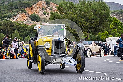 Citroen 5CV, 60 Th edition international vintage car rallye Barcelona - Sitges Editorial Stock Photo