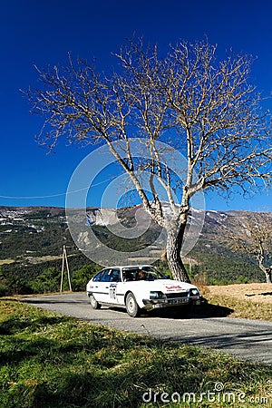 CITROEN CX 2400 GTI-1977, 25th Rallye Monte-Carlo Historique Editorial Stock Photo