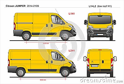 Citroen Jumper Cargo Delivery Van L1H1 and L2H1 2014-2019 Editorial Stock Photo