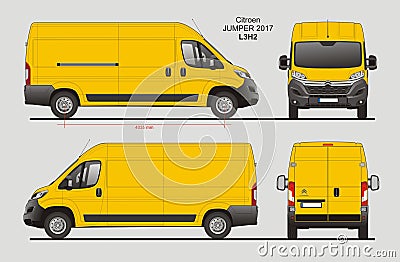 Citroen Jumper Cargo Van 2017 L3H2 Blueprint Editorial Stock Photo