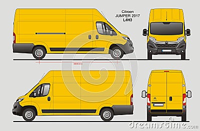 Citroen Jumper Cargo Van 2017 L4H3 Blueprint Editorial Stock Photo