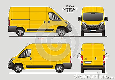 Citroen Jumper Cargo Van 2017 L2H2 Blueprint Editorial Stock Photo