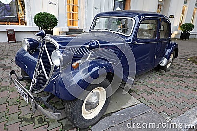 Citroen Traction 15 Familiale 1956 sightseeing cars outside Sofitel Legend Metropole Hanoi hotel Editorial Stock Photo