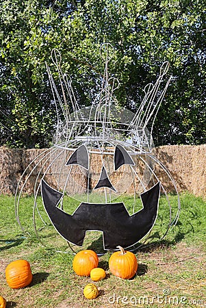 Citrouilleville (Pumpkinville) giant steel pumpkin Editorial Stock Photo