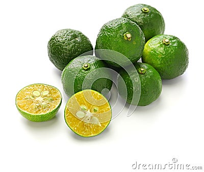 Citrus depressa, taiwan tangerine,hirami lemon Stock Photo