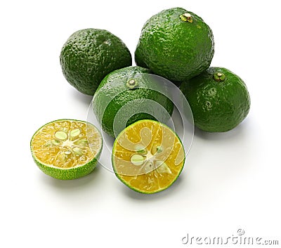 Citrus depressa, taiwan tangerine,hirami lemon Stock Photo