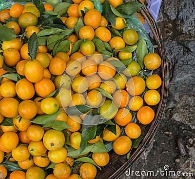 Citrus fruits for sale on street in Hoi An, Vietnam Stock Photo