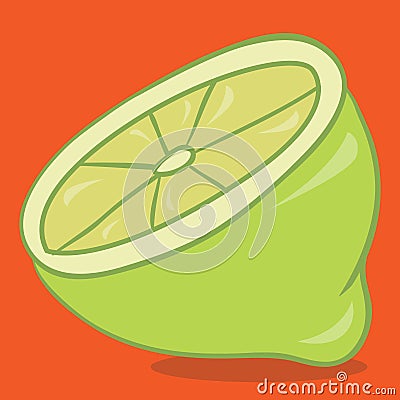 citrus half green 14 Vector Illustration