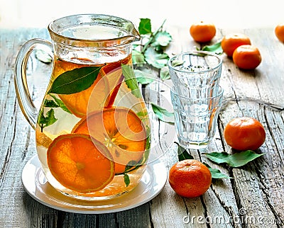 Citrus infused water Stock Photo
