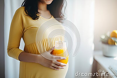 Homemade Citrus Juice for the Expecting Mother. AI Generated Stock Photo