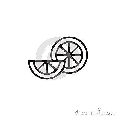Citrus, lemon, lime, orange, tangerine slice icon Outline vector for web ui Vector Illustration