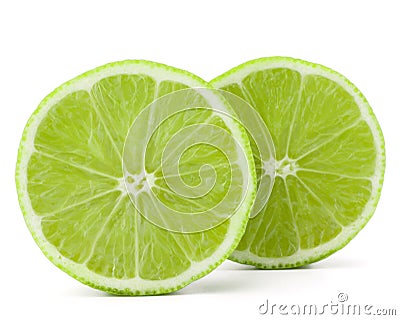 Citrus lime fruit half isolated on white background cutout Stock Photo