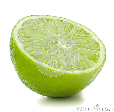 Citrus lime fruit half isolated on white background cutout Stock Photo