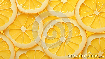 Citrus Radiance: A Translucent Lemon Slice Bathed in Underglow Stock Photo