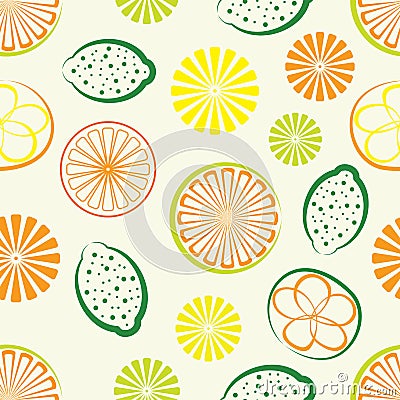 Citrus seamless background. vector Vector Illustration