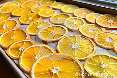 citrus slices for drying and stringing up Stock Photo