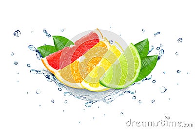 Citrus splash water Stock Photo