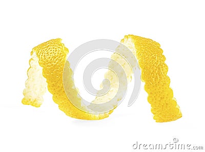 Citrus twist peel on a white background Stock Photo