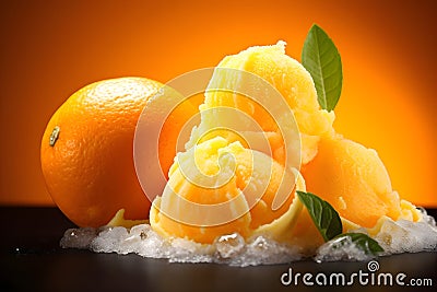 Citrusy Orange Sherbet Stock Photo