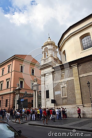 Citta del Vaticano Italia and the Porta Sant Anna - St. Annes Gate on Via di Porta Angelica in Rome, Italy Editorial Stock Photo
