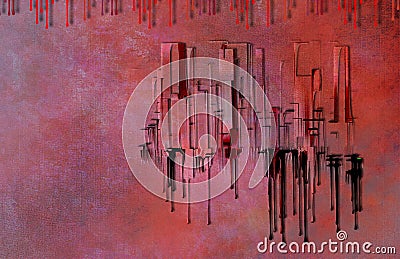 City Abstract 1950's Style Stock Photo