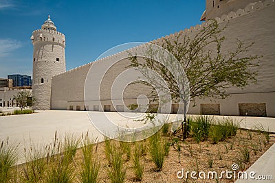 Fort Qasr Al Hosn, a tourist attraction in downtown Abu Dhabi, United Arab Emirates Stock Photo