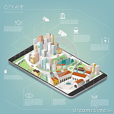 City app Vector Illustration