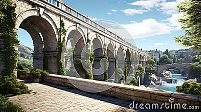 City arches: architectural arches or bridges that create a unique city landscape Stock Photo