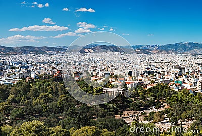 Athens as seen from Lycabettus hill, Greece Stock Photo