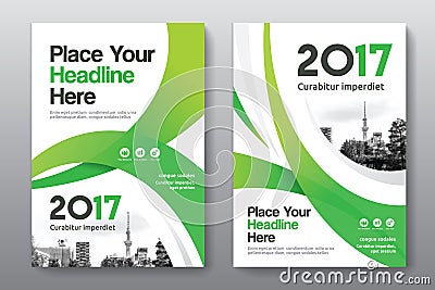 City Background Business Book Cover Design Template in A4 Vector Illustration